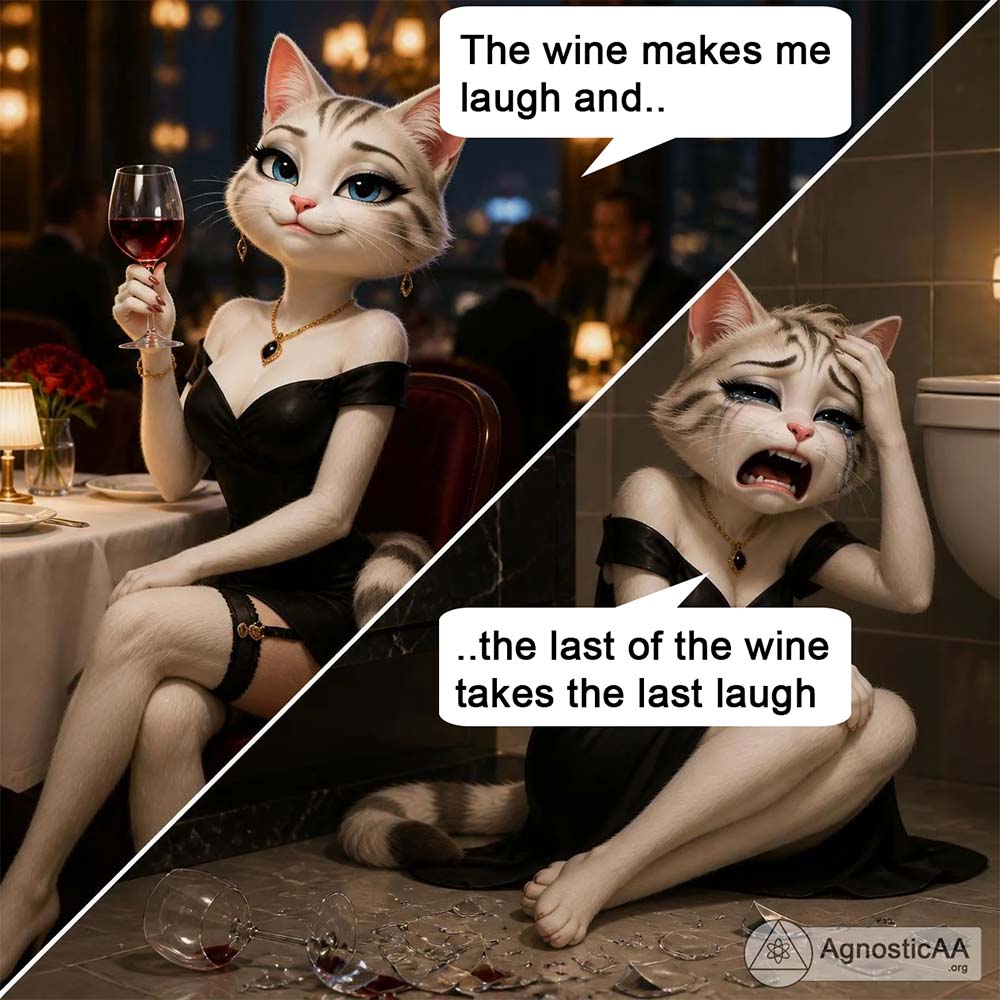Sober meme of a cat woman